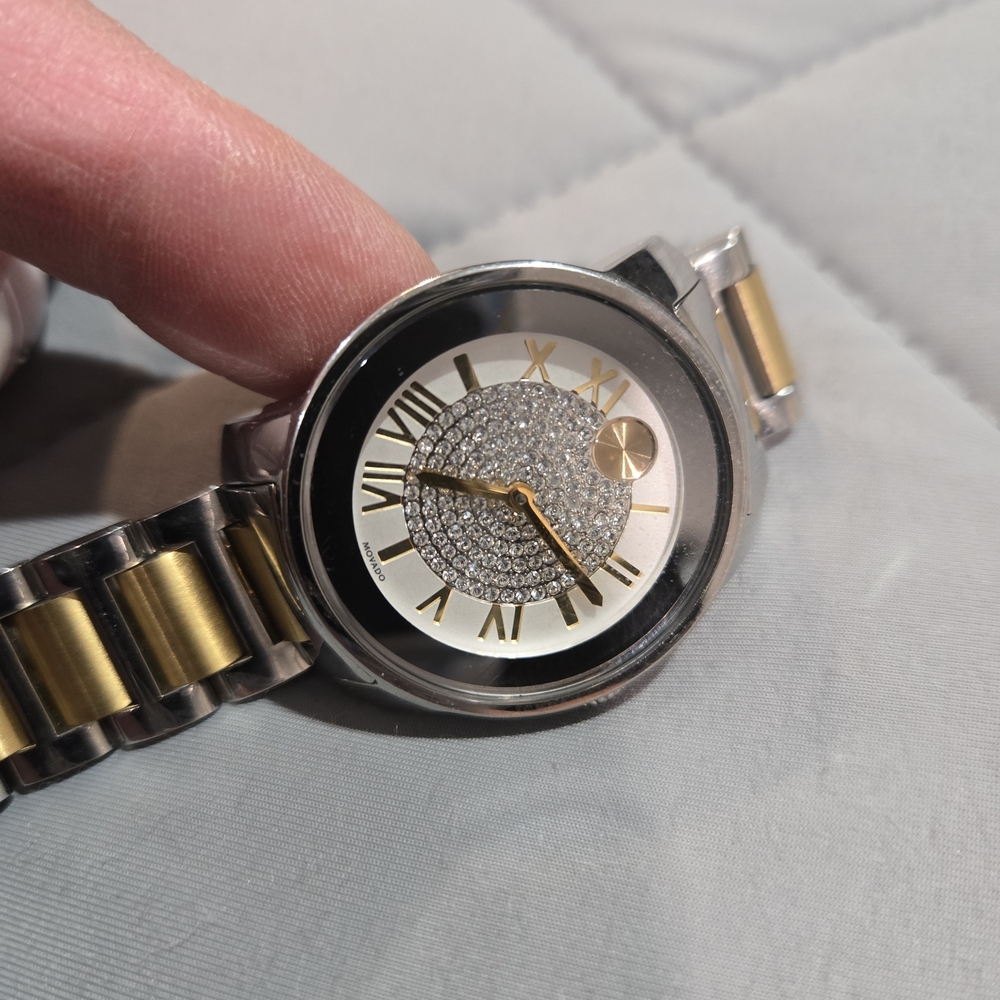 Movado Silver and Gold Women's Watch - Picture 2 of 8